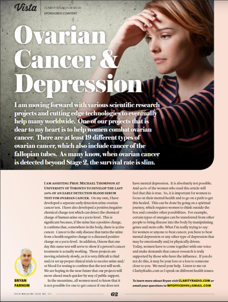 Ovarian Cancer & Depression Vista Magazine